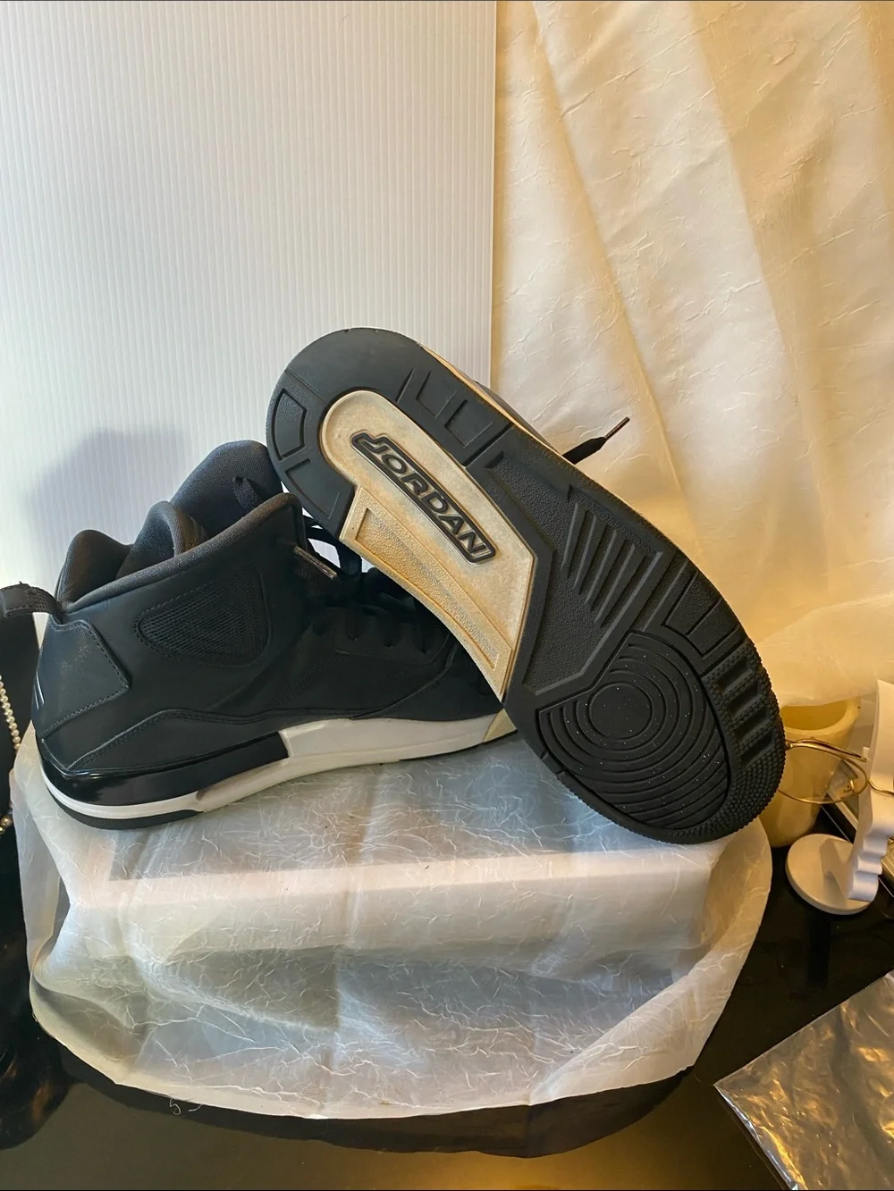 Jordan Black High-Top Sneakers with White Midsole